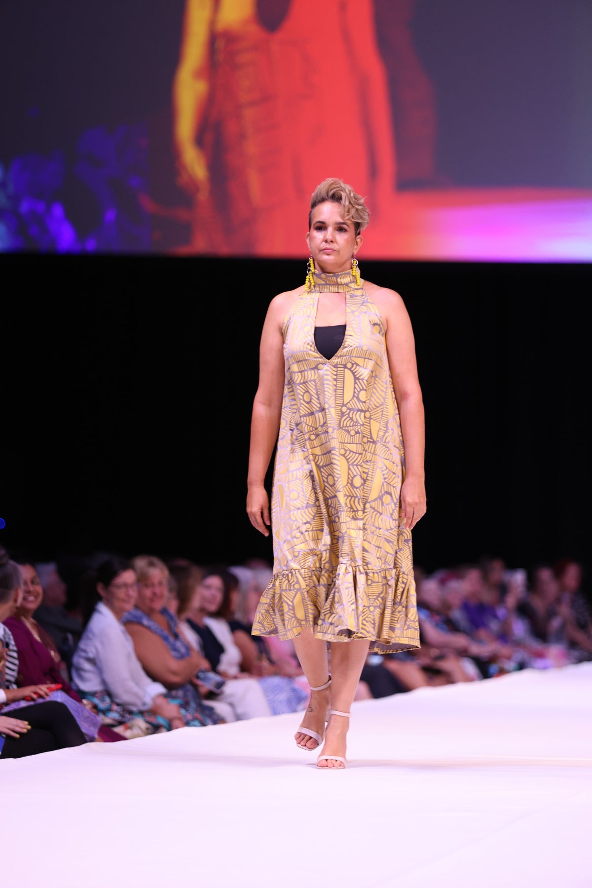 FLOW! by Tiwi Design x Ossom  Pwanga Halter Neck Bell Dres  Silk