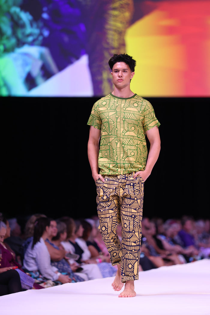 FLOW! by Tiwi Design x Ossom  Pwanga Men's Tailored Pants  in Linen