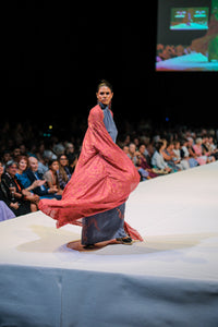 FLOW! by Tiwi Design x Ossom  Ampitji Rainbow Serpent Halter Neck Dress in Silk