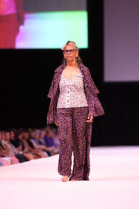 FLOW! by Tiwi Design x Ossom  Moon and Star Wide Leg Pants  in Cocoa Silk