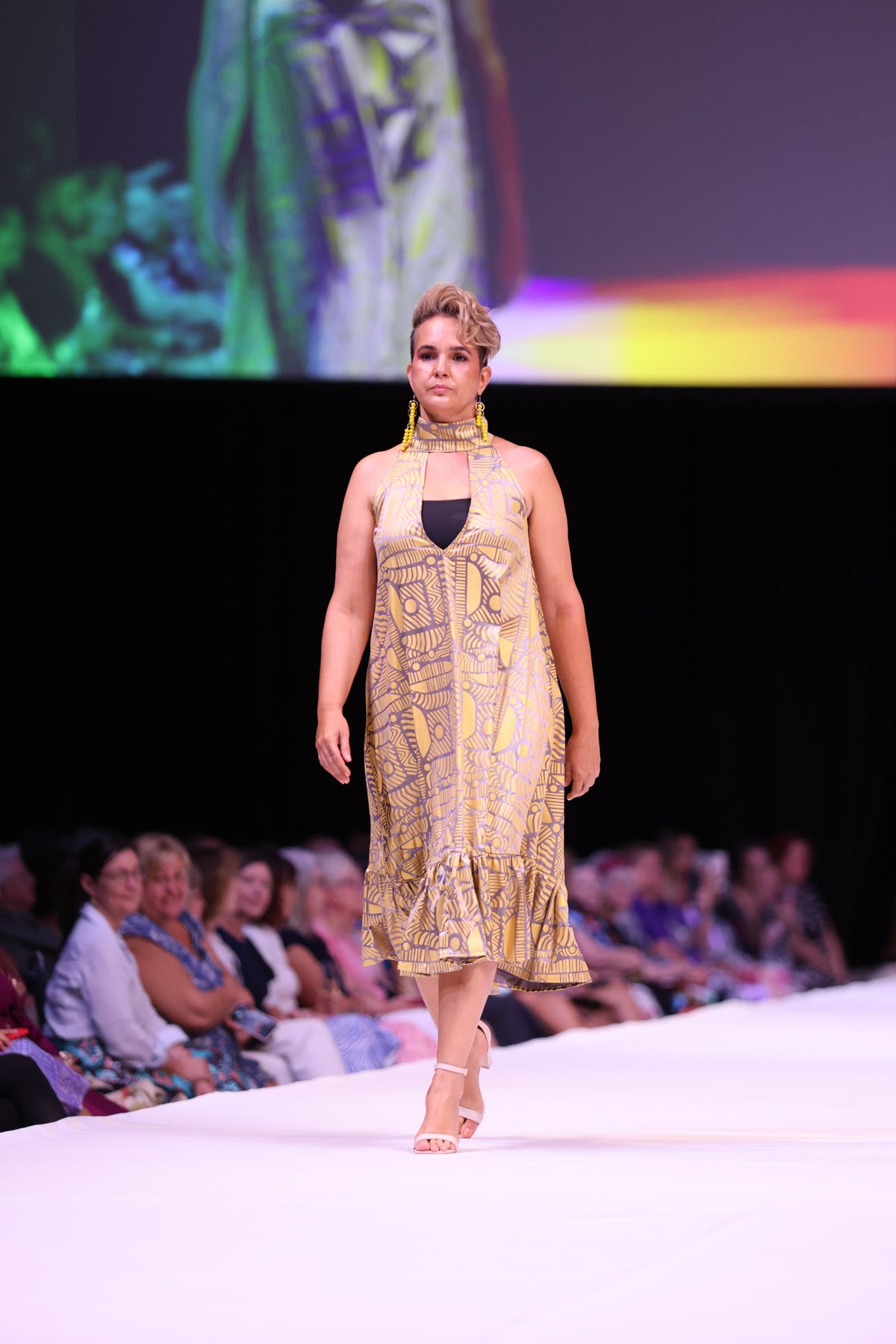 FLOW! by Tiwi Design x Ossom  Pwanga Halter Neck Bell Dres  Silk