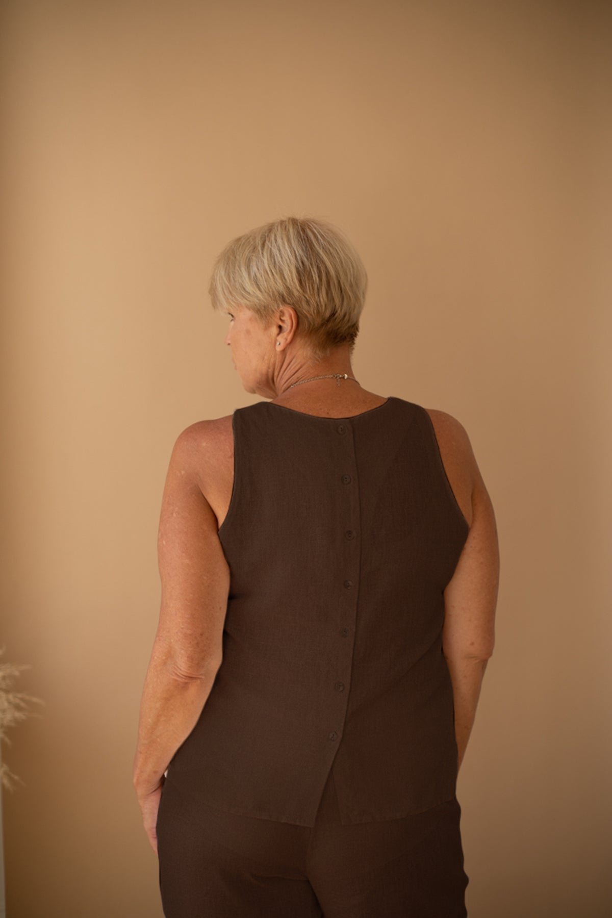 Special Wide Leg Palazzo Pants in Chocolate Linen