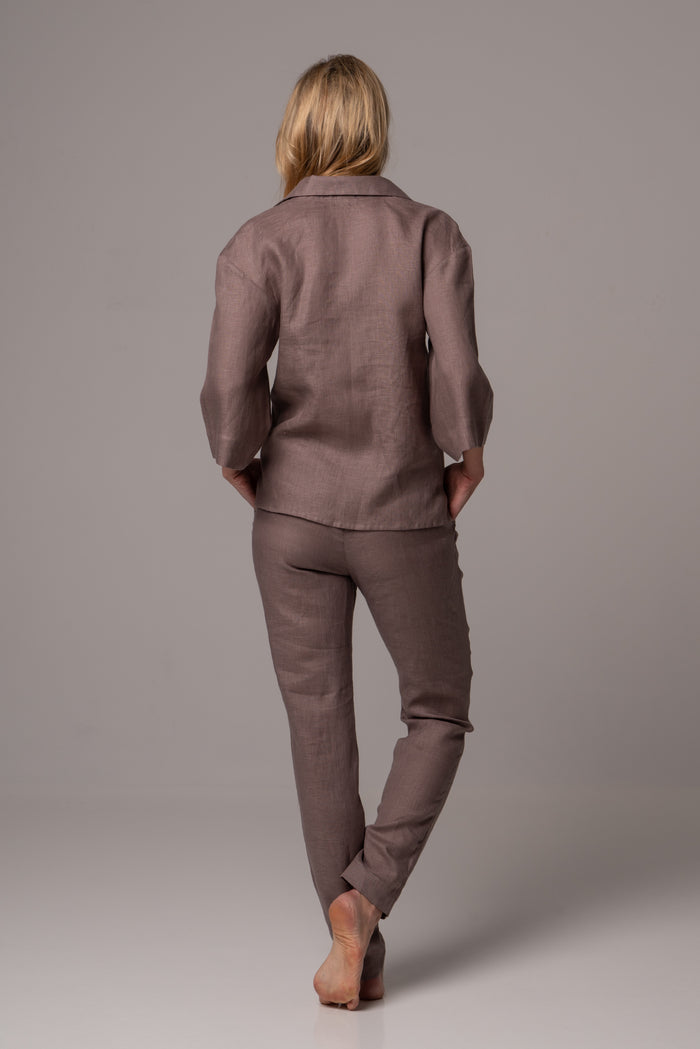 Canyon Clay Straight Leg Pants in Premium European Linen