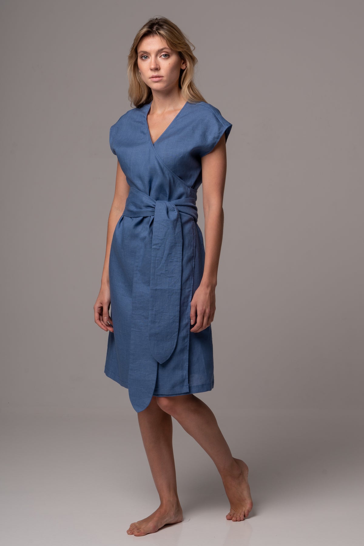 Endless Sea Wrap Dress in Premium European Linen