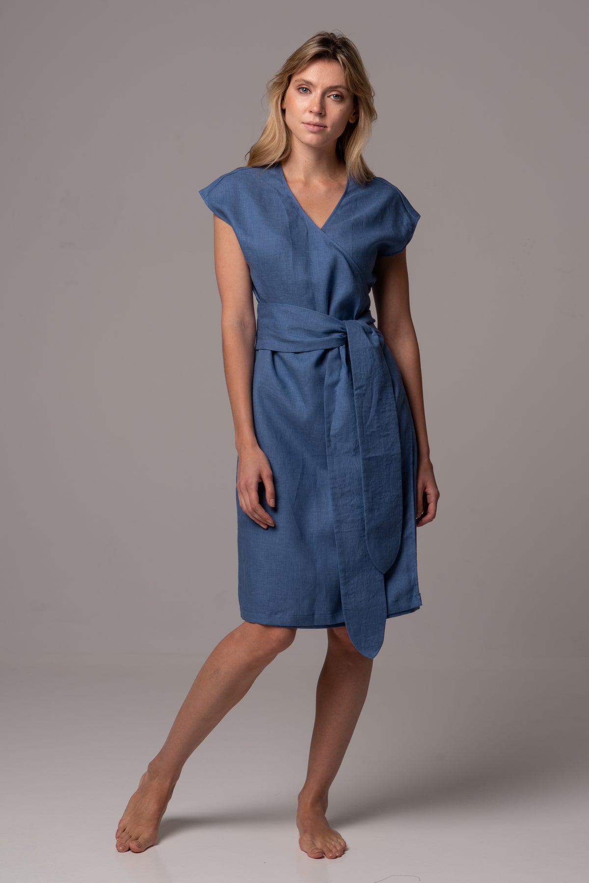 Endless Sea Wrap Dress in Premium European Linen