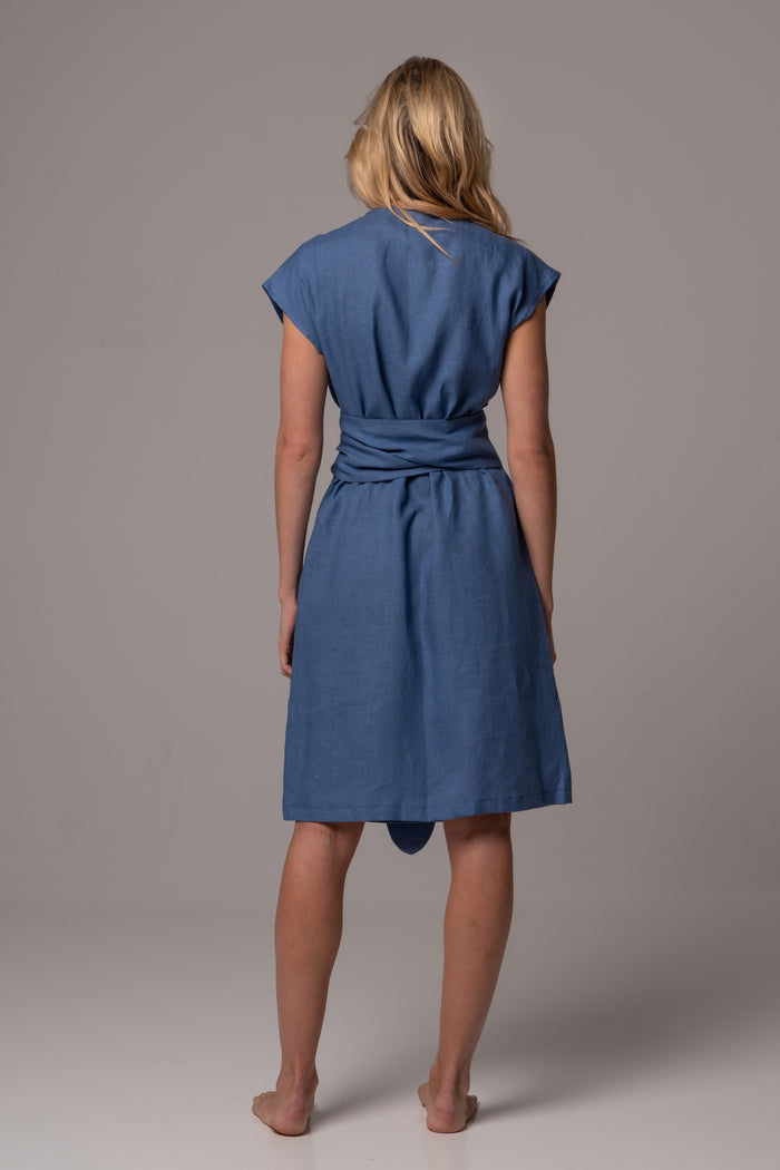 Endless Sea Wrap Dress in Premium European Linen