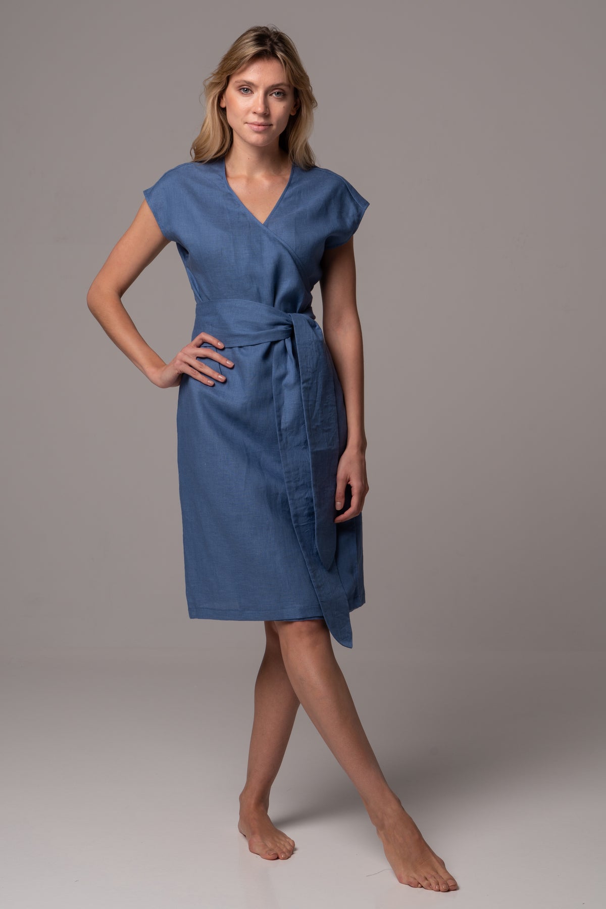 Endless Sea Wrap Dress in Premium European Linen