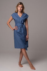 Endless Sea Wrap Dress in Premium European Linen