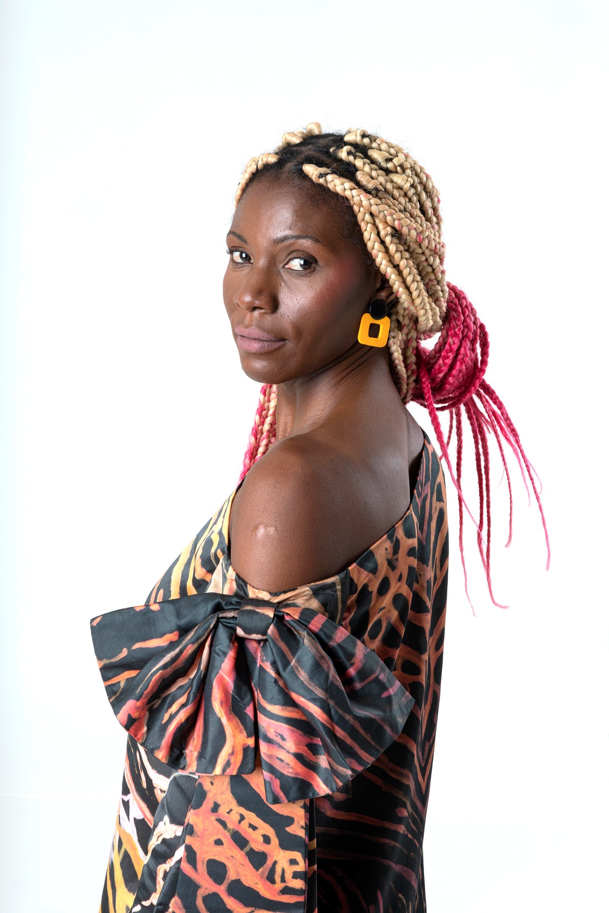 Veins Sunset Evening Dress in Silk