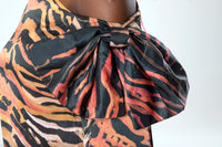 Veins Sunset Evening Dress in Silk