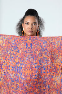 Veins Sun Scarf 90*90cm in Silk