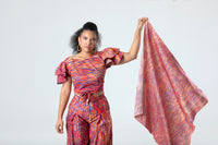 Veins Sun Scarf 90*90cm in Silk