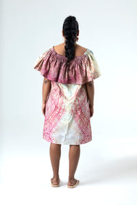 Veins Boho Frill Midi Dress in Organic Cotton