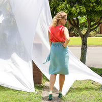 Astra Wrap Skirt in Sky Blue Linen