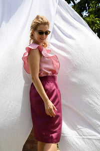 Astra Wrap Skirt in Ripe Plum Linen