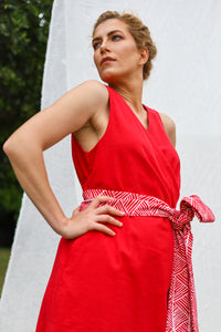 Glory by Tiwi Design x Ossom "Tiwi Time" Wrap Linen  Dress
