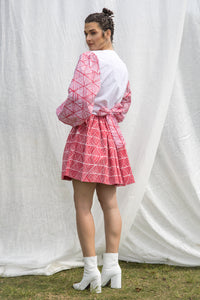 GLORY by Tiwi Design x Ossom Peasant Pandanus Mini Skirt in Linen