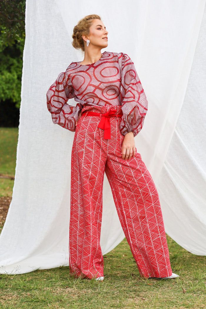 GLORY by Tiwi Design x Ossom Kulama Puff Sleeve Top in Silk