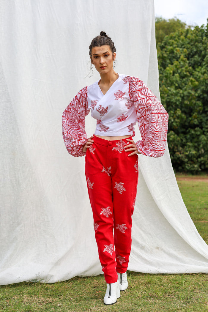 GLORY by Tiwi Design x Ossom Turtle Straight Leg Pants in Linen