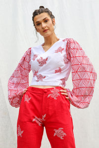 GLORY by Tiwi Design x Ossom Turtle Straight Leg Pants in Linen