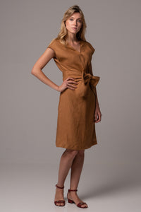 Tassel Wrap Dress in Premium European Linen