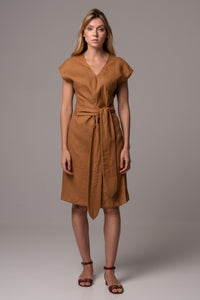 Tassel Wrap Dress in Premium European Linen