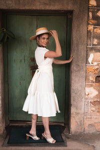 Boho Wrap Dress in Linen