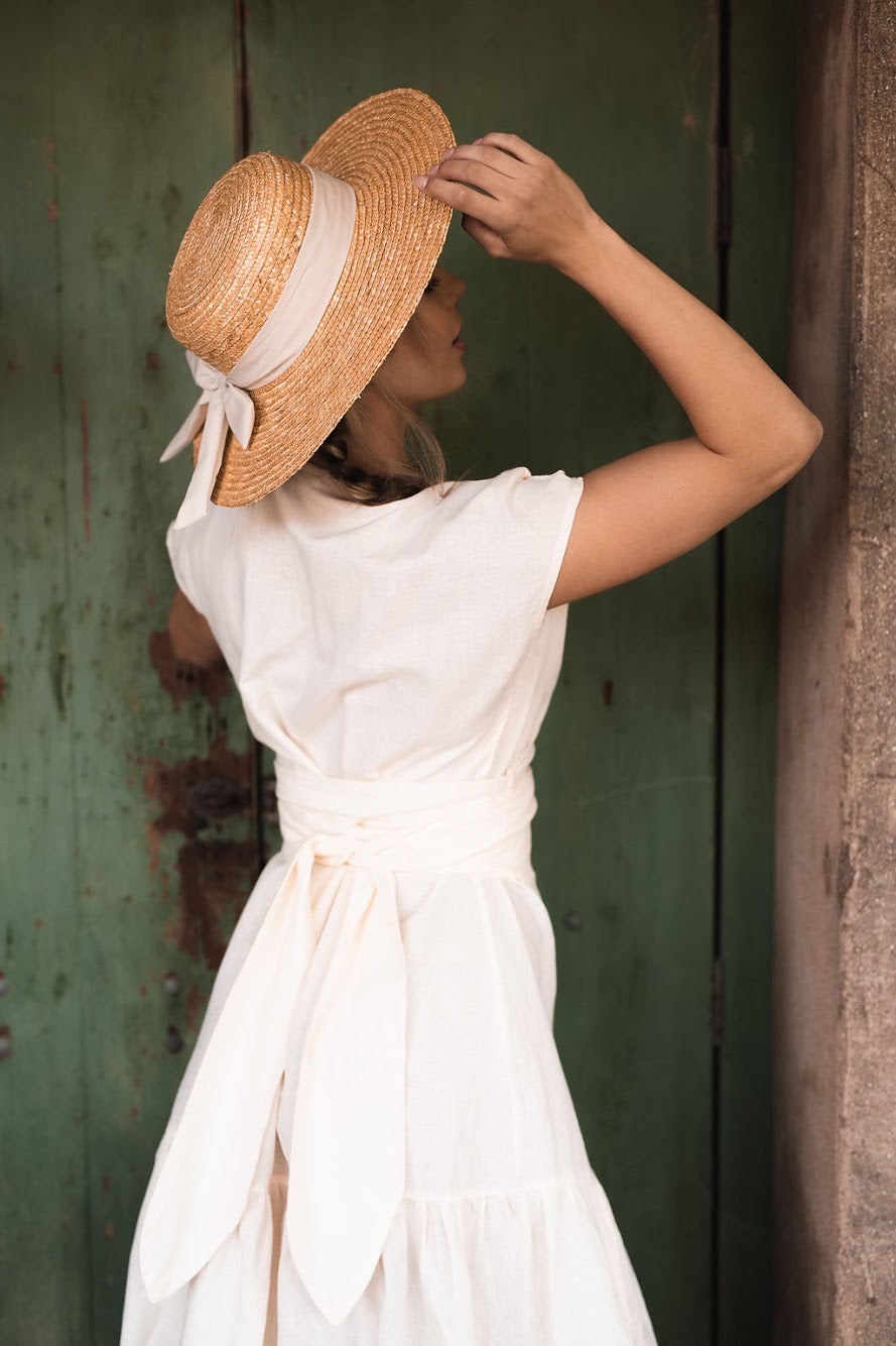 Boho Wrap Dress in Linen