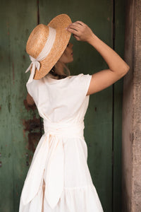 Boho Wrap Dress in Linen