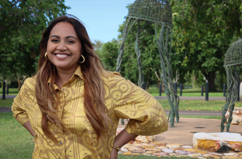 Jessica Mauboy returns home to Larrakia Country to support First Nations Art