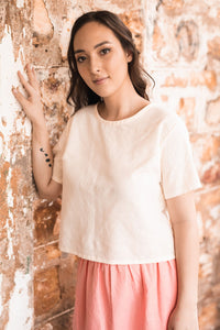 MG Top with Short Sleeves in European Linen