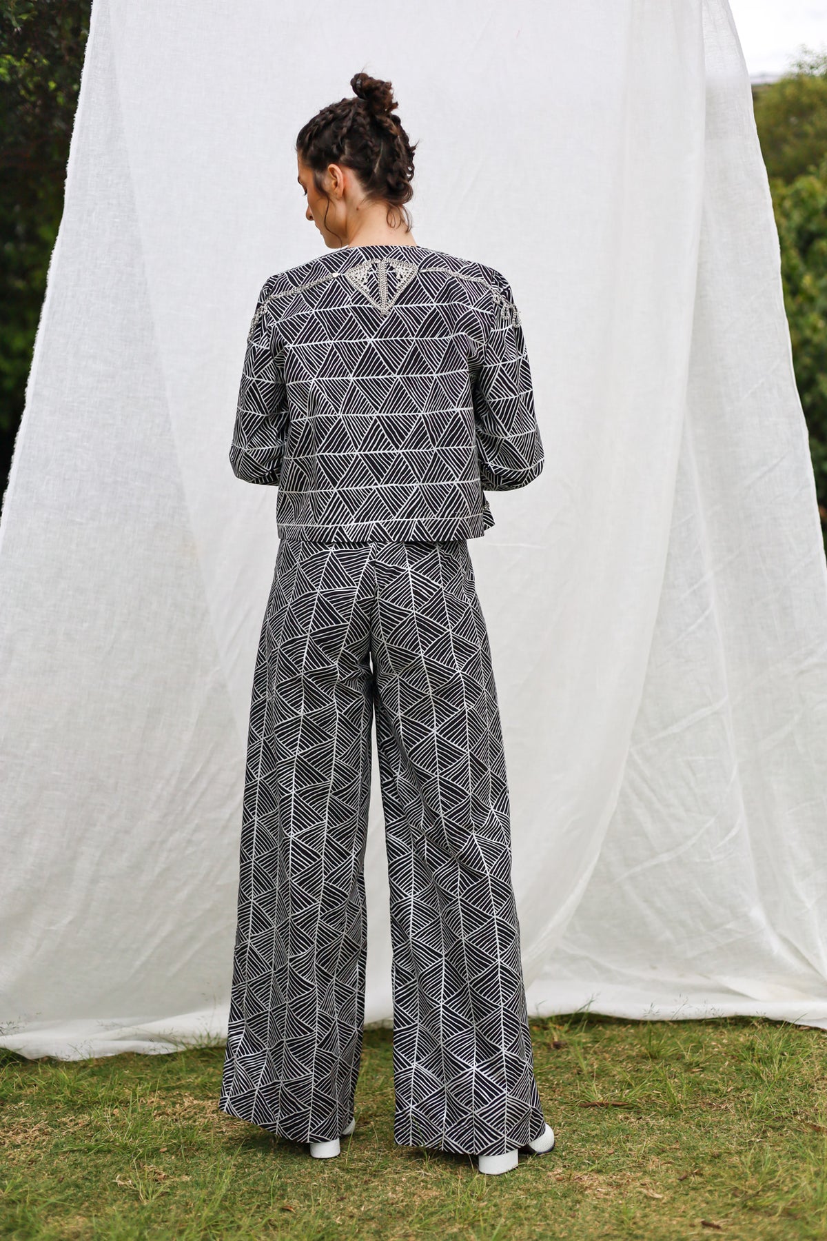 GLORY by Tiwi Design x Ossom Pandanus High Waist Tailored Pants in Lightweight Cotton
