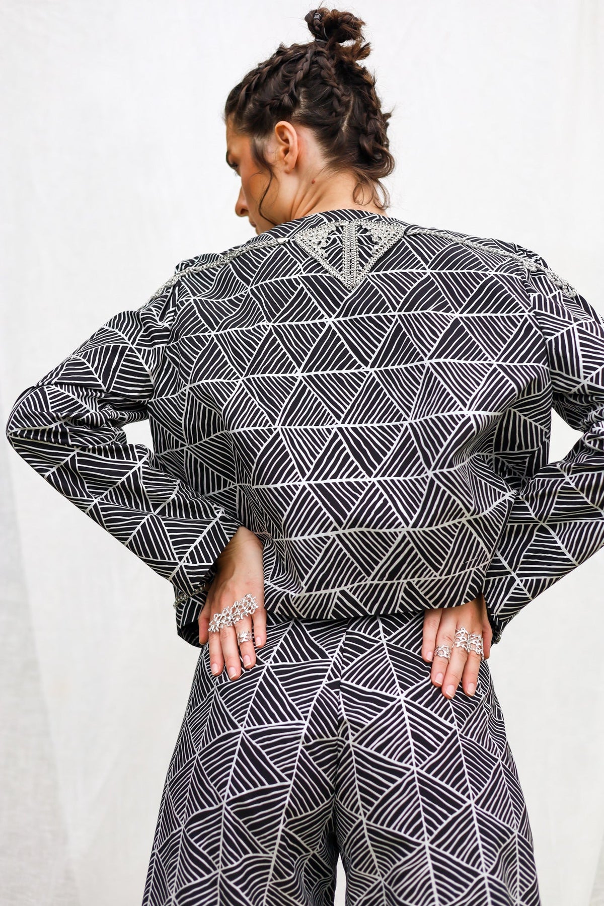 GLORY by Tiwi Design x Ossom Embellished Pandanus Jacket in Lightweight Cotton