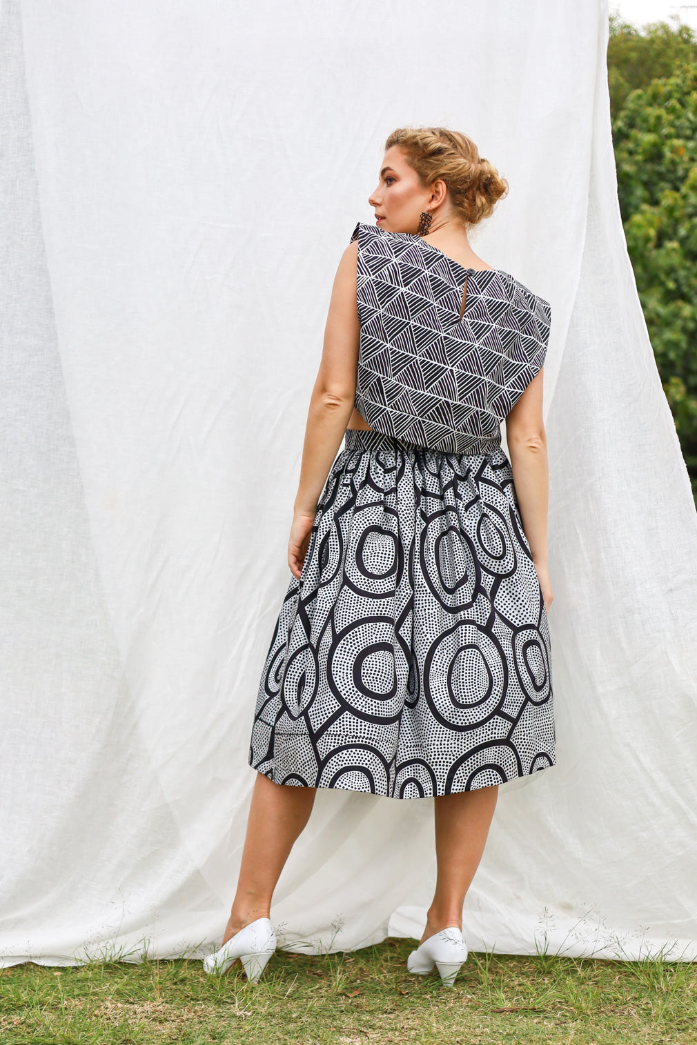 GLORY by Tiwi Design x Ossom Kulama Pleated Skirt in Lightweight Cotton