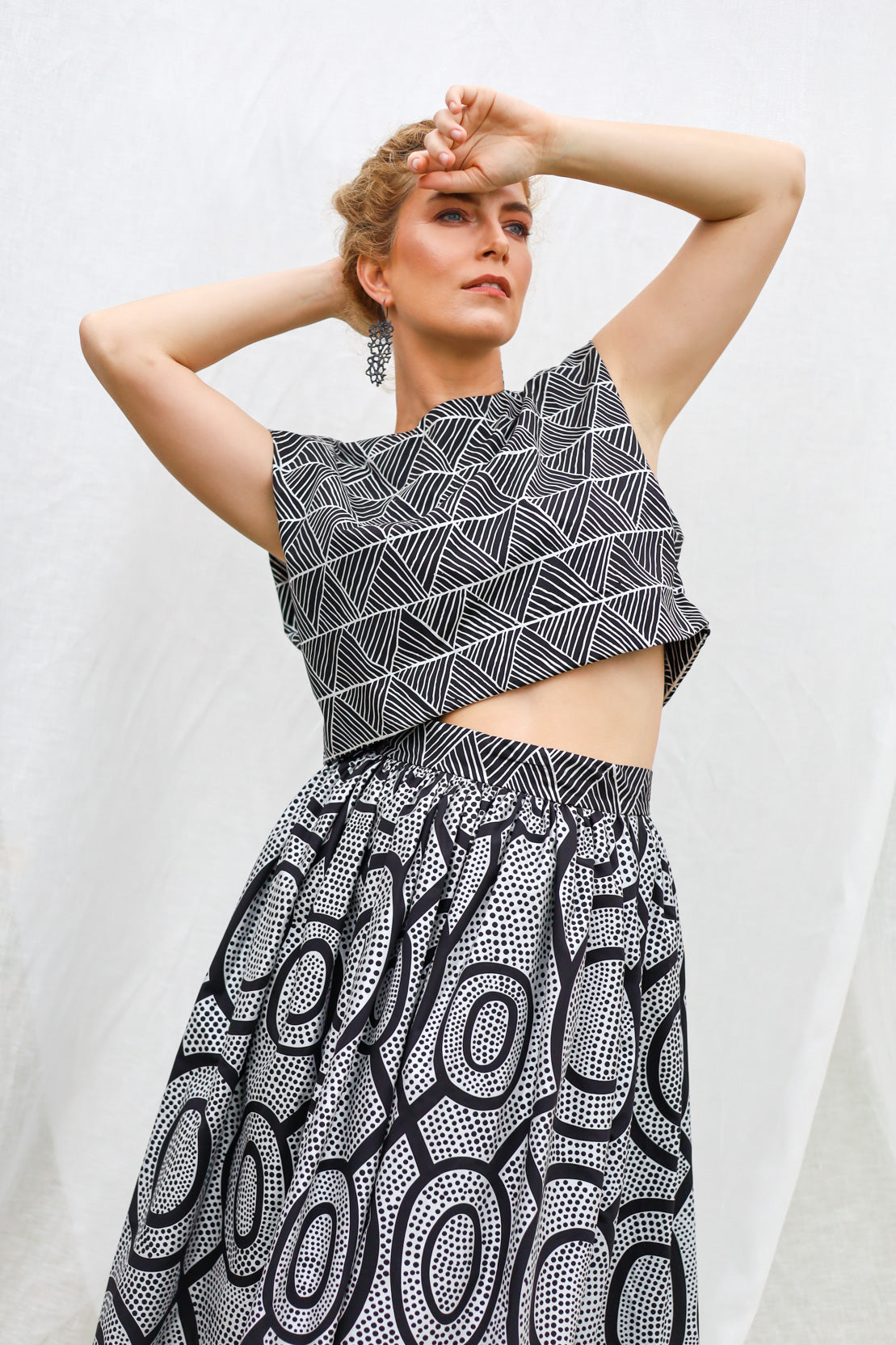 GLORY by Tiwi Design x Ossom Kulama Pleated Skirt in Lightweight Cotton