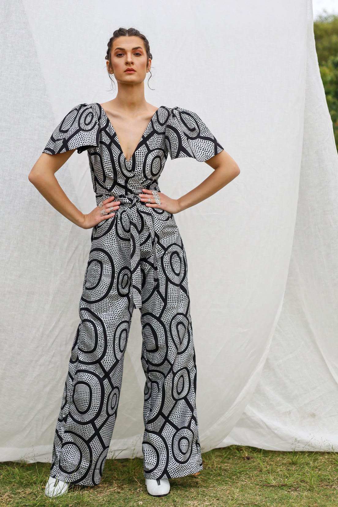 GLORY by Tiwi Design x Ossom Jilamara Nola Playsuit in Lightweight Cotton