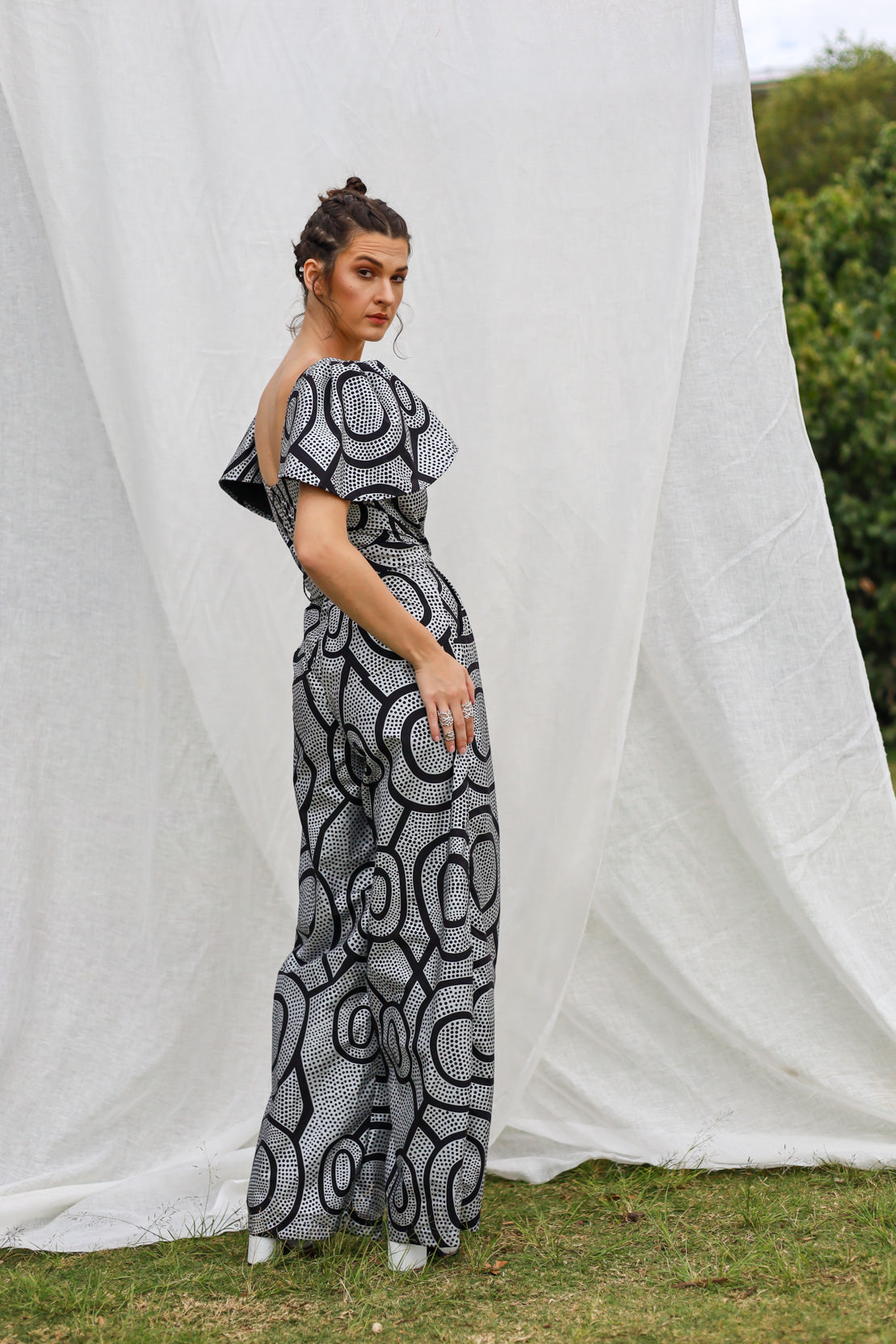 GLORY by Tiwi Design x Ossom Jilamara Nola Playsuit in Lightweight Cotton