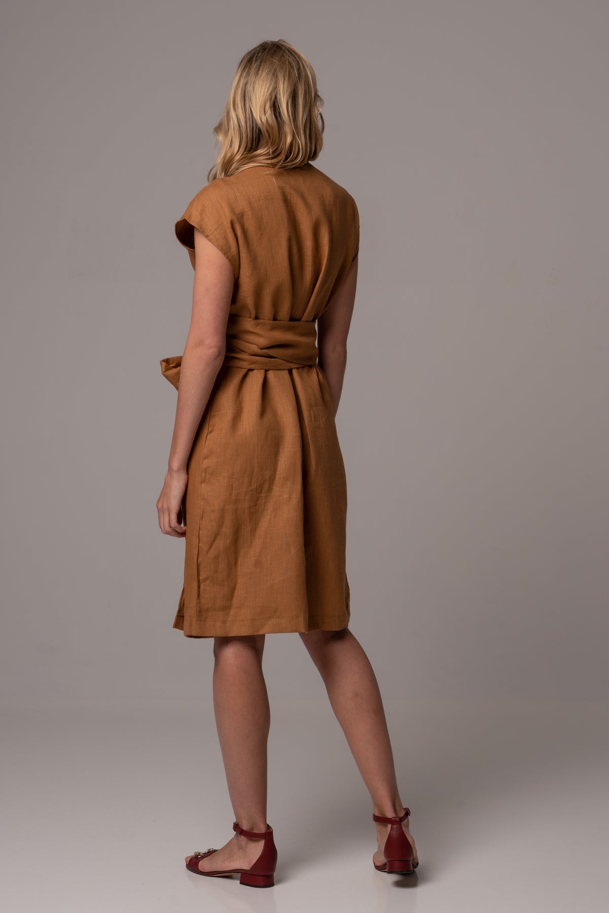 Tassel Wrap Dress in Premium European Linen