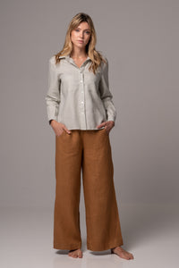Touch of Sand Long Sleeve Classic Shirt in Premium European Linen
