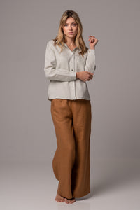 Touch of Sand Long Sleeve Classic Shirt in Premium European Linen